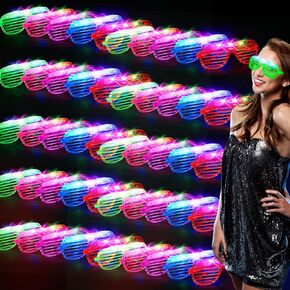 120 PCS Glow In The Dark Party Supplies, Light Up Glasses, Led Glasses, Glow In The Dark Glasses, Glow Party Supplies, Neon Party Glasses for Glow Party, Wedding, Birthday, New Year, Rave, Carnival