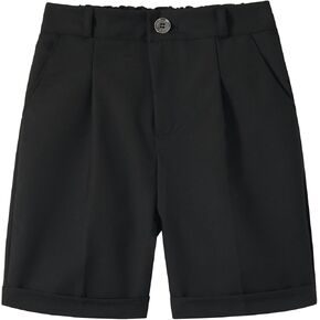 LOLANTA Boys Dress Shorts, Kids Summer Shorts School Uniform Outfit,Flat Front, Solid, Adjustable Waist 2-14 Years