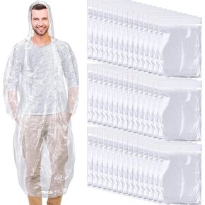 Handepo 200 Pcs Adults Rain Ponchos Bulk Disposable Rain Ponchos with Hood Emergency Disposable Raincoat for Adults Homeless