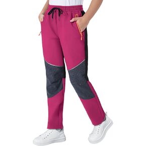 Kids Pants Quick Dry Hiking Outdoor Lightweight Uniform Pants for Boys Girls Joggers with 3 Zipper Pockets