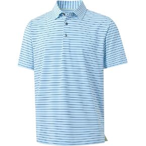 M MAELREG Boys' Polo Shirt Striped Short Sleeve Moisture Wicking Performance Stretch Active Casual Collared Kids Golf Shirt