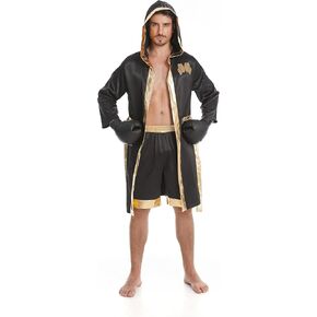 GRAJTCIN Adult Men Boxing Costume Includes Boxer Robe and Shorts