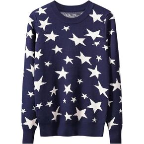 Coraline Sweater with Stars Women Blue Sweater Halloween Star Sweater Adult Costume Accessories Merchandise Merch