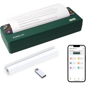 Rongta Portable Printer Wireless for Travel ، 300DPI Printly Bluetooth Mobile Printer ، دعم 8.5 "× 11" أمريكي ، متوافق مع أجهزة الكمبيوتر المحمولة Android iOS (الرمادي)