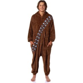 حرب النجوم CHEWBACCA المغطاة بالبالغين أفخم الأزياء الصوف ZIP-UP قطعة واحدة من نقابة PAJAMA للرجال والنساء