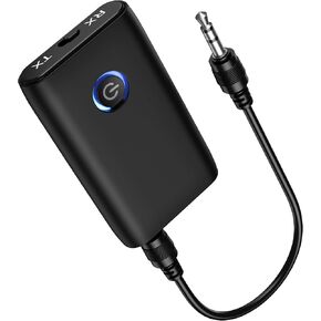 Ankilo Aux Bluetooth Adapter for Car, Bluetooth 5.0 Transmitter Receiver, Portable Wireless Bluetooth Adapter, 2-in-1 Bluetooth Aux Adapter, Audio Receiver for Laptop, Radio, Headphones, Speakers, TV in Kuwait