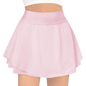 تنورة التنس B & gcozy Girls ، Double Ruffle Golf Golf Running Yoga تمرينات تجريب مع جيوب ، أسود 8-9 سنوات