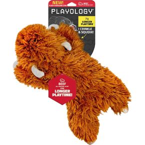 Playology Plush Dog Bundle | ألعاب محشوة ومعطر للكلاب الصغيرة | زبدة الفول السوداني السنجاب والربع الحلو الراكون