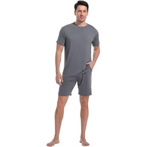 DG Hill Mens Pajamas Set Shorts - Pajama Pants Sleepwear Shorts PJS Sets - Summer Pajamas Cool Pants Short Soft PJS for Men