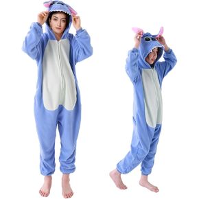 Cartoon Sleepsuit Onesie, Cute Cozy Pajamas Robe Romper Sleepwear Cosplay Costume for Stitches Kids and Adults