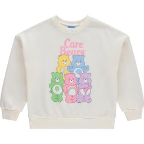 Care Bears Girls Crewneck Sweatshirt - Girls Classic Clothing - Cheer Friend Funshine Good Luck Crewneck Sweatshirt