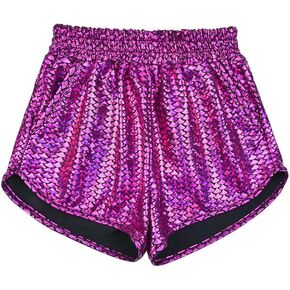 Mirawise Girls Metallic Shorts Shiny Hot Pants Sparkly Dance Outfits Short Pants