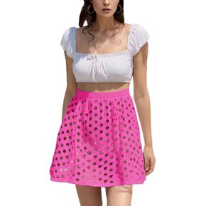 Ailoqing 2025 Summer Disual Short Short for Women Cotton Eyelet Beach Mini Mini Skirt Up Skort in Kuwait