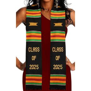 Kwabla's Kente Stole Class of 2025 | Kente Graduation Stole 2025 | Authentic African Art Graduation Stole 2025