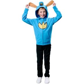 Bioworld Dog Man Emblem Boy's Blue Long Sleeve Cosplay Zip-Up Hoodie
