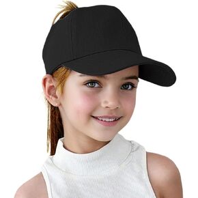 Jastore Kids Baseball Hat Visor Little Girl Sun Protection Hat Ponytail Hole Sun Hat Beach Sun Hat for Children
