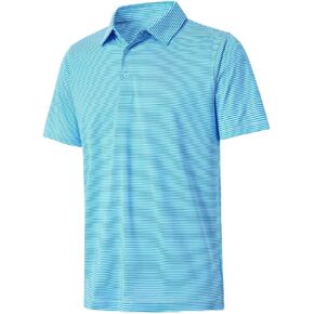 Devoropa Boys Golf Golf Polo قمصان قصيرة الأكمام مخططة الرطوبة الرطوبة الفتل الجافة الملاءمة الرياضية الرياضية لأطفال الشباب