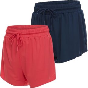Ultra Performance Girl's Butterfly Short's 2 Pack Girls Athletic Short Basketball Soccer Flowy Active Shorts for Girls