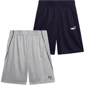 PUMA Boys Athletic Shorts - 2 Pack Active Performance Mesh Basketball Shorts for Boys (Sizes: 4-20)