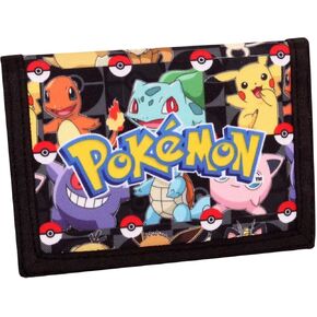 محفظة بوكيمون للبنين والبنات ، محفظة محفظة أطفال Trifold مع Zip و Coin و Card - يضم Charmander & Pikachu