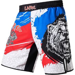 شورت Lafroi Mens Boxing Jiu Jitsu MMA Cross Training Tranks Activewear مع الرباط-QJK06