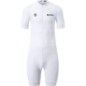 UGLY FROG Men's Triathlon Suit Short Sleeve Top+Short Legs Skinsuit Padded Quick-Dry Swim Bike Run with Pockets