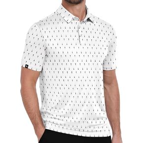 ZITY Mens Print Polo Shirts Short Sleeve Moisture Wicking Shirts for Men Golf Tennis Daily Casual Collared T-Shirt