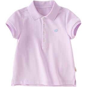 DAVE&BELLA Girls Short Sleeve Golf Polo Shirts Quick Dry Athletic Tops Tennis Shirts Girl School Uniform Tops for Aged 1-8