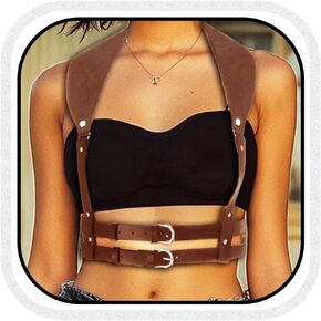 COSYDAYS Leather Harness Belt Black Body Harness for Women