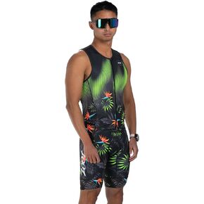 بدلة سباق Zoot Men's LTD Tri Aero Slvs FZ، بدلة سباحة ثلاثية بدون أكمام لدورة السباحة الهوائية مع شامواه، جيوب، عامل حماية من الأشعة فوق البنفسجية 50+