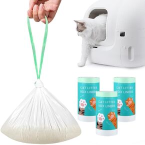 120 Count Self-Cleaning Litter Box Liner Bags for PURA X MAX, Pet Waste Replaced Trash Bags with Drawstring for Automatic Cat Litter Box -21" x 11"