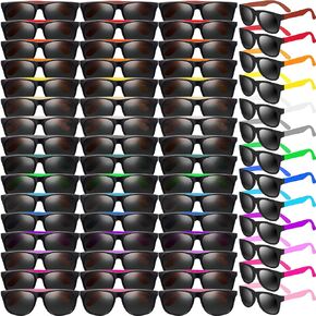 96 Pack Neon Sunglasses Party Favors Bulk, 16 Colors Neon Party Sunglasses 80's Style Colorful Novelty Sunglasses Cool Sun Glasses for Classroom Prize, Goody Bag Filler, Birthday Party, Kid Teen Adult