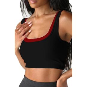 Women Sexy Double Layered Square Neck Crop Tank Dance Top Going Out Country Concert Sports Rave Outfits