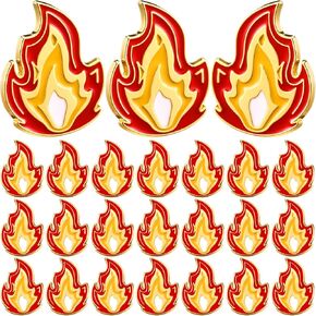 دبابيس مينا Fire Flame Bins Bins ، حريق مينا دبابيس مينا حمراء دبابيس اللهب الذهب إكسسوارات Fire Fire for Hats Hats Backts DIY مناسبة للرجال للنساء الكبار الهدايا