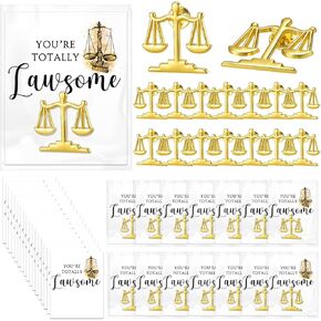Hoteam Inspirational Lawyer Gift Libra Lapel Pin Classic Gold Pin Motivational Card Bag Law School Graduation Gift for Women