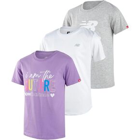 New Balance Girls's Athletic Thirt-3 Pack Active Performance Sports Tee Bundle (7-16)