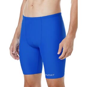 Runhit Men's Swim Jammers Competitive Swim Racing Team Swimsuit Quick Dry Athletic Swimming Shorts UPF 50+
