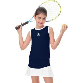 Remimi Girls Tennis Dress Cute Outfit Sleeveless Workout Tank Top and Sport Skirt Set 4-12 Years in Saudi Arabia