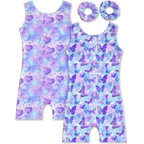 Molldan Gymnastics Leotard for Girls Dance Biketard Unitards 2 Pack esples for Kids