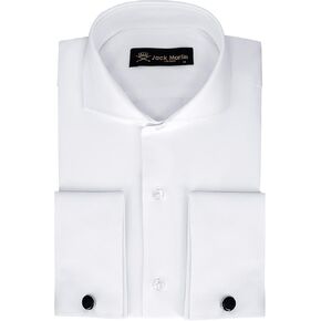 Men's French Cuff Dress Shirts with Cutaway Collar | Cufflinks Included | Luxe Long Sleeve Button-Up Shirt for Men in Kuwait