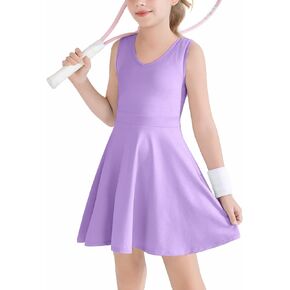 Haloumoning Girls Tennis Golf Dress Kids Sleevelesss V-Neck Athletic Workout Active Dresses 5-14 Years in Kuwait