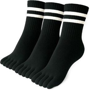 Toe Socks Crew Men and Women Athletic Running Premium Cotton Five Finger Socks Barefoot Socks Quarter