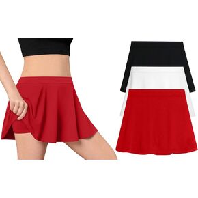 Beat Street Girls Active Skirt - 3 Pack Athletic Skort with Built-in Lining Shorts for Tennis, Golf, Running - Made in USA