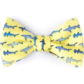 Men's 100% Silk Nautical Swimming Shark Attack Novelty Butterfly Self Tie Bow Tie
