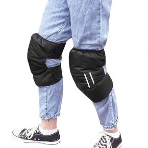 1 Pair Winter Cycling Knee Pads Fleece Lined Knee Warmers Cold-Proof Skiing Knee Wraps Adjustable Outdoor Knee Braces Unisex Waterproof Thickened Knee Warmers for Extreme Cold
