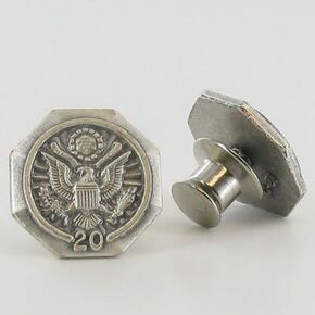 SHOP AWARDS AND GIFTS Service Lapel Pins, US Federal Government Logo Seal, Recognition Gift, 5/8 Inch, Pack of 6, Silver, 20 Years