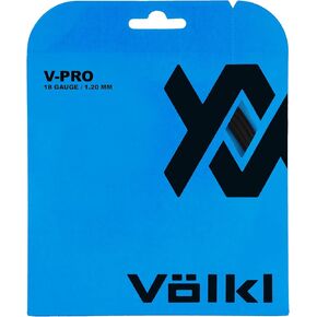 Volkl V-Pro | Tennis Racquet String | Durability & Firm Feel | Smooth Co-Polymer String (Black, V20103_18G, Set)