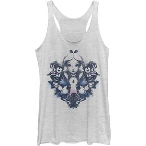 Disney Women's Wonderland Alice Rorschach Tri-Blend Racerback Layering Tank