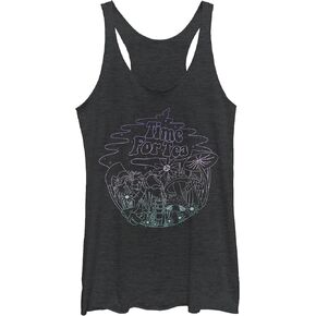 Disney Women's Alice in Wonderland Tea Time Line Tri-Blend Racerback Layering Tank