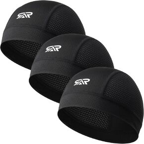 3 Pcs Breathable Mesh Skull Cap for Men & Women - Ultra Lightweight Quick Dry Sports Beanie for Cycling - Cooling Head Cover